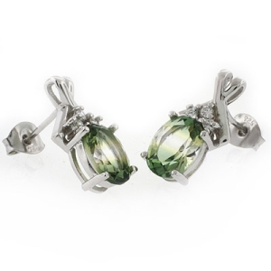 Aretes de Turmalina Verde en Plata .925