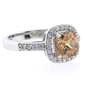 Anillo de Plata de Ley con Zafiro Amarillo