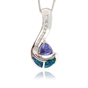 Dije con Tanzanita y Ópalo Australiano en Plata Fina .925