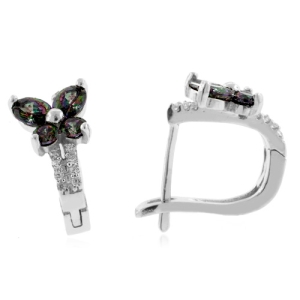 Hermosos Aretes de Topacio Místico en Plata Fina .925