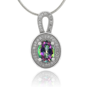 Elegante Dije con Topacio Místico en Plata .925