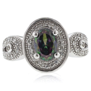 Anillo Lujoso de Topacio Mistico en Plata .925