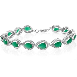 Pulsera de Esmeralda en Plata de Ley .925