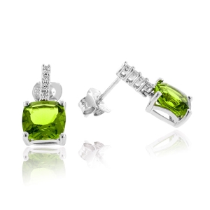 Elegantes Aretes de Plata de Ley con Peridoto