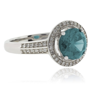 Anillo de Alejandrita ( Azul/Verde ) en Plata Fina .925