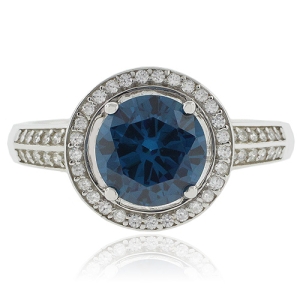 Anillo de Alejandrita ( Azul/Verde ) en Plata Fina .925