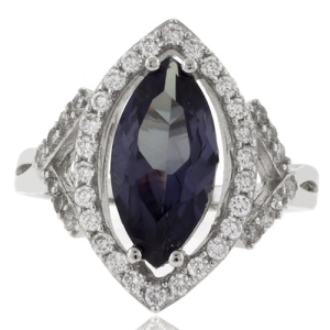 Anillo de Alejandrita en Plata Fina ( Azul a Morado )