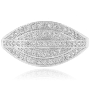 Elegante Anillo de Plata .925 con Diamantes