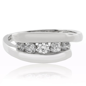 Anillo de Compromiso con 5 Piedras en Plata .925