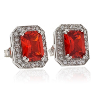 Hermosos Aretes de Plata .925 con Ópalo Cereza