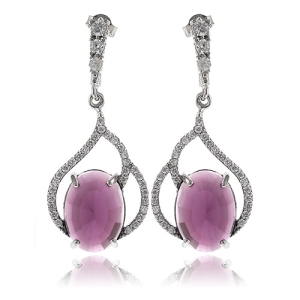 Hermosos Aretes de Amatista en Plata .925