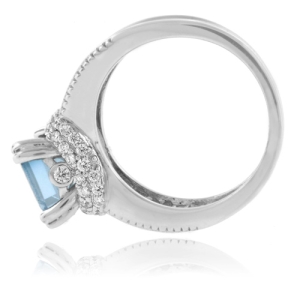 Hermoso Anillo de Aguamarina en Plata Fina .925