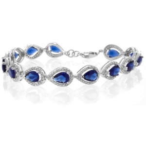 Pulsera de Plata .925 con Zafiro Azul