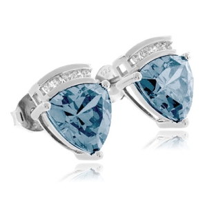 Aretes con Aguamarina en Plata de Ley .925