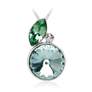 Bonito Collar Citrus Color Verde de Cristal Austriaco