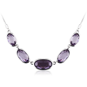 Asombroso Collar con Cristal Swarovski Color Tanzanita