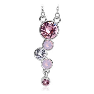 Hermoso Collar con Cristales Cristal Austriaco en Tonos Rosados