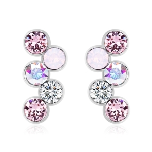 Aretes de Cristal Austriaco en Forma de círculos tonos rosas