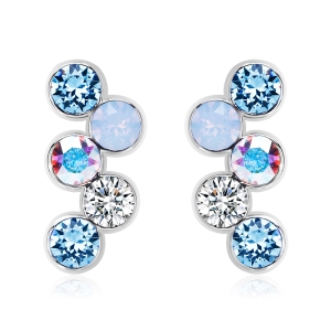 Aretes de Swarovski en Forma de círculos tonos en Azul