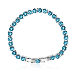 Hermosa Pulsera de Cristales Swarovski color Aquamarina
