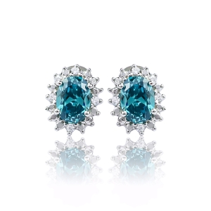 Hermosos Aretes de Alejandrita Bicolor ( Verde/Azul ) en Plata .925