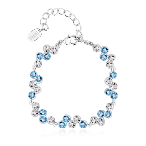 Alta Calidad de Pulsera de Swarovski con Cristales Azules y Blancas