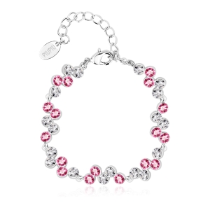 Alta Calidad de Pulsera de Swarovski con Cristales Rosas y Blancas