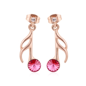 Aretes con Cristal Swarovski y Baño de Oro 18K