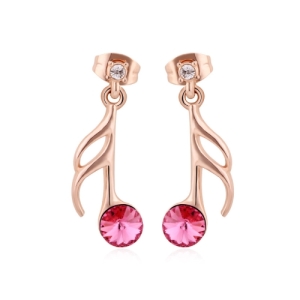 Aretes con Cristal Austriaco y Baño de Oro 18K