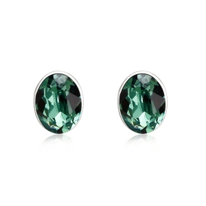 Aretes de Swarovski Verde en Plata de Ley