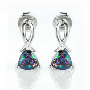 Aretes de Plata de .925 y Gemas de Topacio Místico