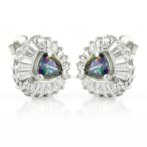 Preciosos Aretes de Plata de Ley .925 y Topacio Místico