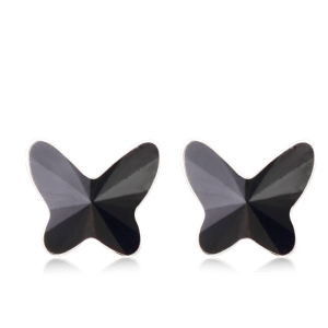 Lindos Aretes de Cristal Swarovski Mariposa Color Negro