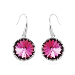 Aretes Redondos Rosa de Cristal Swarovski