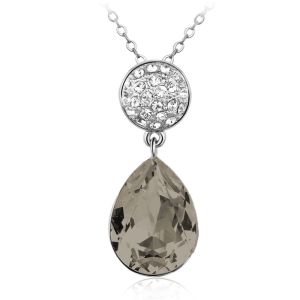 Precioso Collar de Cristal Swarovski Chapado en Rodio Color Negro