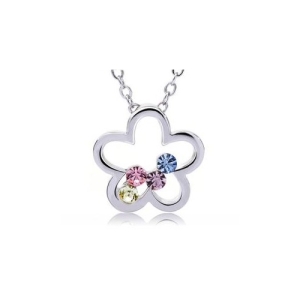 Collar de Flor con Cristales Cristal Austriaco de Colores