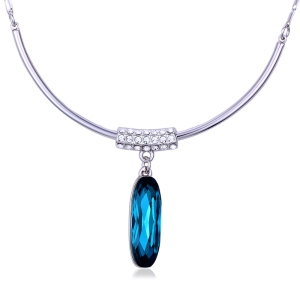Elegante Collar de Cristal Swarovski Azul