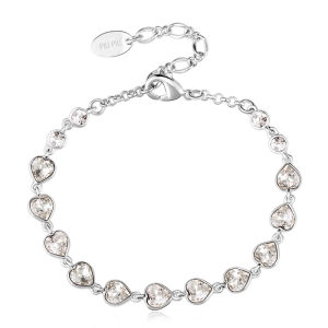 Pulsera de Swarovski con Corazones Blancos
