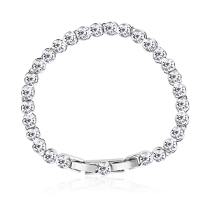 Pulsera de Cristal Swarovski Blanco Con Rodio