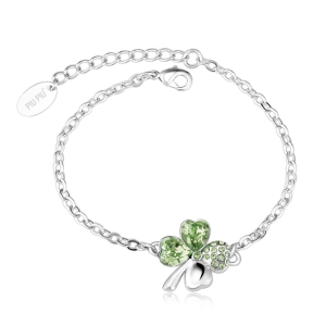Pulsera de Swarovski con Trébol color Peridoto