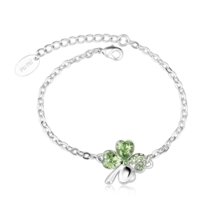 Pulsera de Cristal Austriaco con Trébol Color Azul
