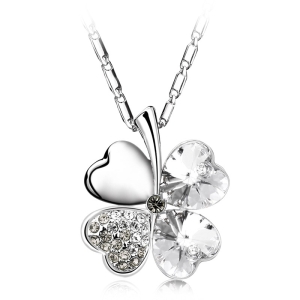 Collar de Trébol Swarovski Blanco