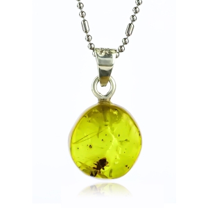 Dije de Ambar Natural Con Hormiga 20 mm x 9 mm