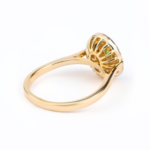 Anillo de Esmeralda Creada Con Baño de Oro