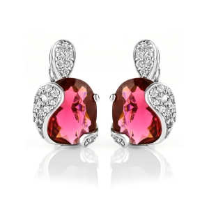 Aretes de Plata Fina .925 con Turmalina Rosa