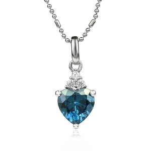 Colgante de Plata Corazón de Alejandrita Azul a Verde