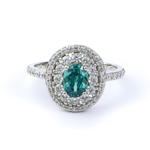 Anillo de Alejandrita Que Cambia de Color En Plata de Ley