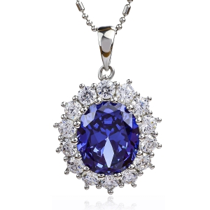 Dije de Tanzanita Con Plata 925 Estilo Diana