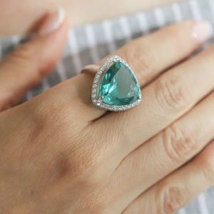 Anillo de Paraiba Corte Trillante