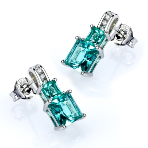 Aretes de Paraiba Plata de Ley 925